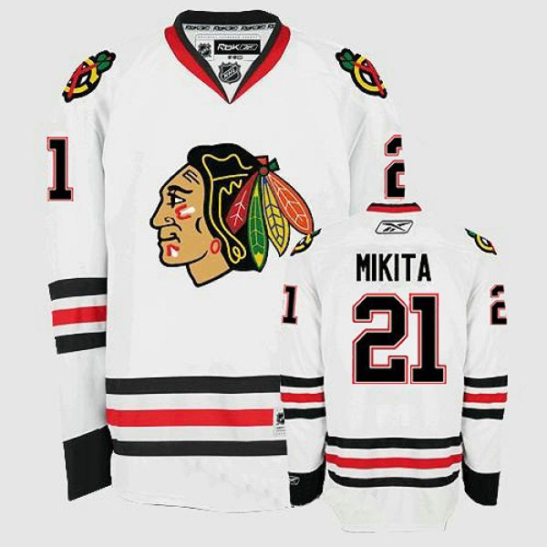 Blackhawks #21 Stan Mikita Stitched White Jersey