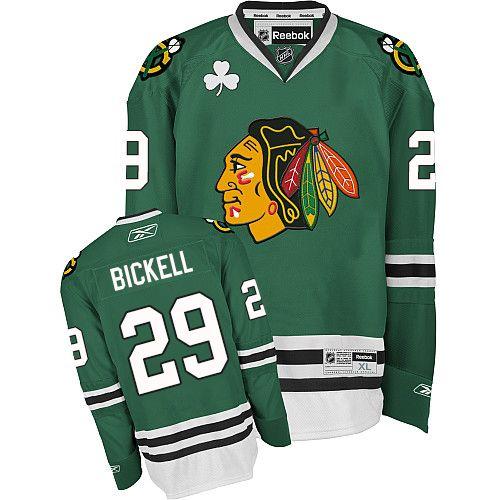 Blackhawks #29 Bryan Bickell Green Stitched Jersey
