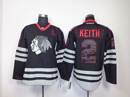 Blackhawks #2 Duncan Keith Black Accelerator Stitched Jersey