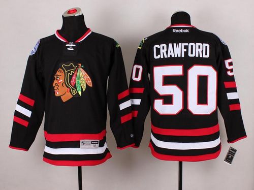 Blackhawks #50 Corey Crawford Black 2014 Stadium Series Stitched Jersey