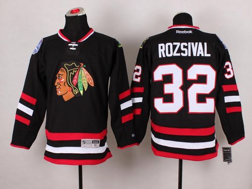 Blackhawks #32 Michal Rozsival Black 2014 Stadium Series Stitched Jersey