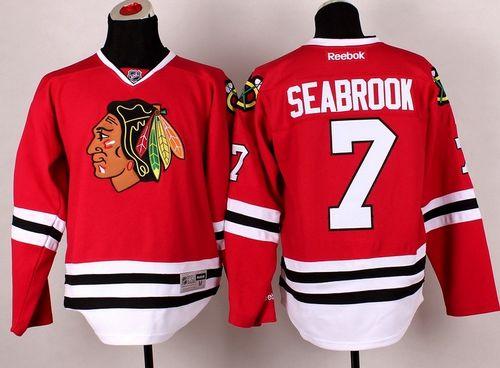 Blackhawks #7 Brent Seabrook Stitched Red Jersey