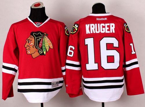 Blackhawks #16 Marcus Kruger Red Stitched Jersey