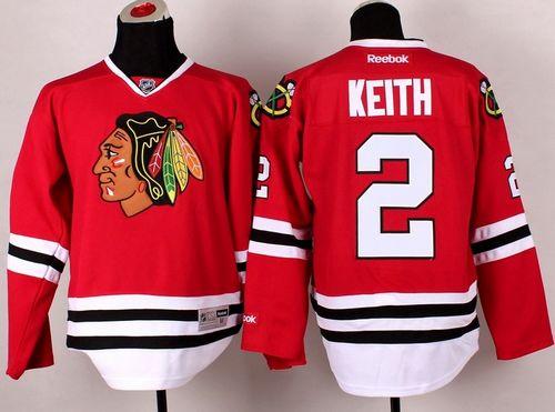 Blackhawks #2 Duncan Keith Stitched Red Jersey