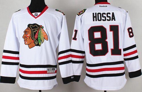 Blackhawks #81 Marian Hossa Stitched White Jersey