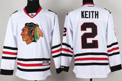Blackhawks #2 Duncan Keith Stitched White Jersey