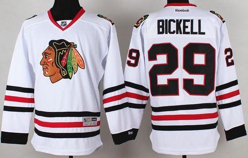 Blackhawks #29 Bryan Bickell White Stitched Jersey