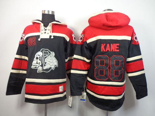 Blackhawks #88 Patrick Kane Black Sawyer Hooded Sweatshirt Stitched Jersey
