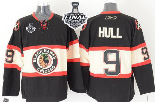 Blackhawks #9 Bobby Hull Black New Third 2015 Stanley Cup Stitched Jersey