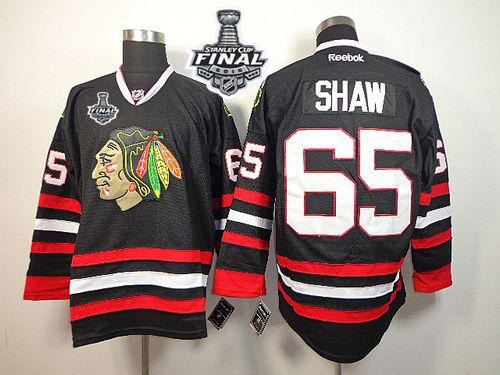 Blackhawks #65 Andrew Shaw Black 2015 Stanley Cup Stitched Jersey