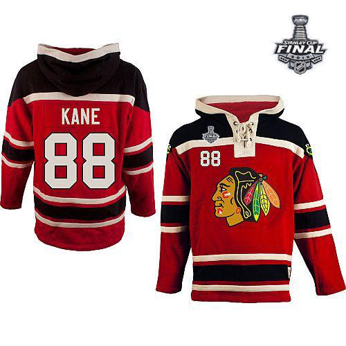 Blackhawks #88 Patrick Kane Red Sawyer Hooded Sweatshirt 2015 Stanley Cup Stitched Jersey