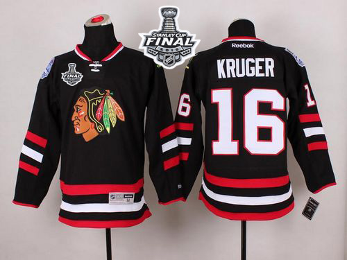 Blackhawks #16 Marcus Kruger Black 2014 Stadium Series 2015 Stanley Cup Stitched Jersey