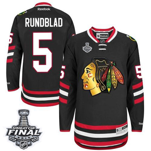 Blackhawks #5 David Rundblad Black 2014 Stadium Series 2015 Stanley Cup Stitched Jersey