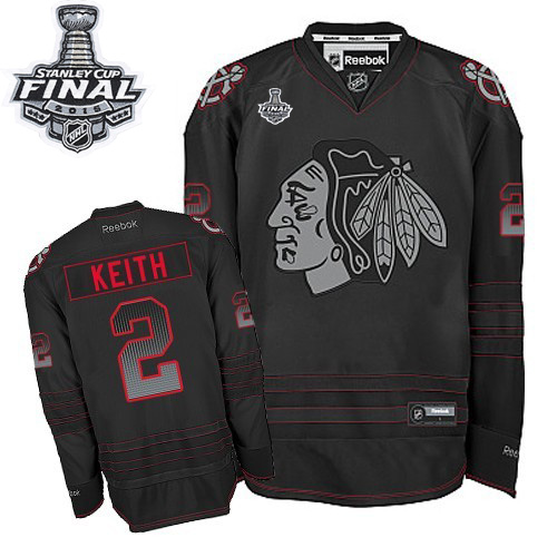 Blackhawks #2 Duncan Keith Black Accelerator 2015 Stanley Cup Stitched Jersey