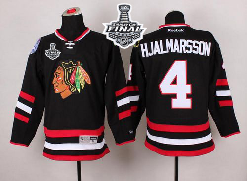 Blackhawks #4 Niklas Hjalmarsson Black 2014 Stadium Series 2015 Stanley Cup Stitched Jersey