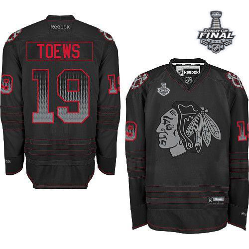 Blackhawks #19 Jonathan Toews Black Accelerator 2015 Stanley Cup Stitched Jersey