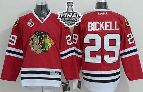 Blackhawks #29 Bryan Bickell Red 2015 Stanley Cup Stitched Jersey