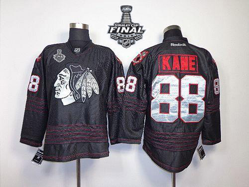 Blackhawks #88 Patrick Kane Black Accelerator 2015 Stanley Cup Stitched Jersey
