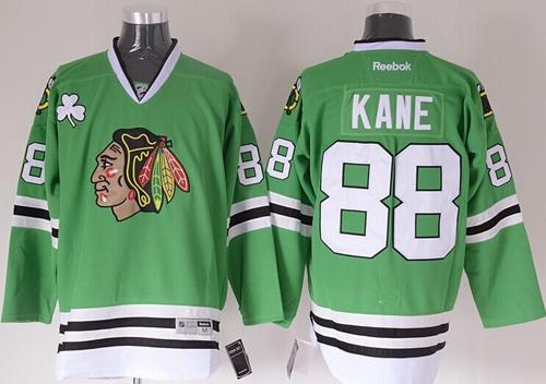 Blackhawks #88 Patrick Kane Green Stitched Jersey