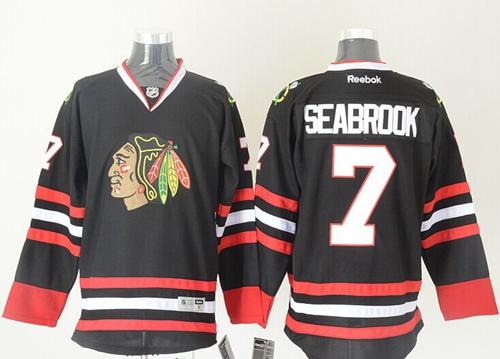 Blackhawks #7 Brent Seabrook Black Stitched Jersey