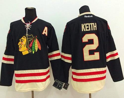 Blackhawks #2 Duncan Keith Black 2015 Winter Classic Stitched Jersey