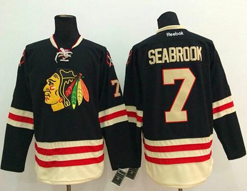 Blackhawks #7 Brent Seabrook Black 2015 Winter Classic Stitched Jersey