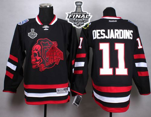 Blackhawks #11 Andrew Desjardins Black(Red Skull) 2014 Stadium Series 2015 Stanley Cup Stitched Jersey