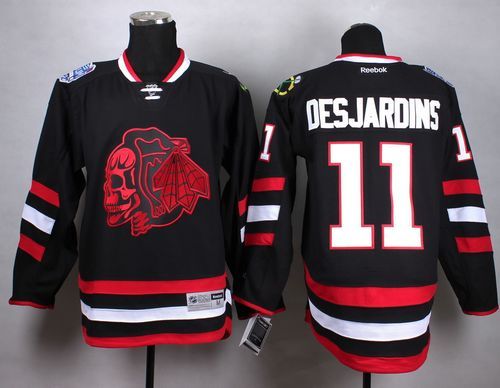 Blackhawks #11 Andrew Desjardins Black(Red Skull) 2014 Stadium Series Stitched Jersey