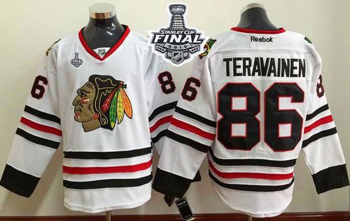 Blackhawks #86 Teuvo Teravainen White 2015 Stanley Cup Stitched Jersey