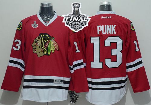 Blackhawks #13 CM Punk Red 2015 Stanley Cup Stitched Jersey