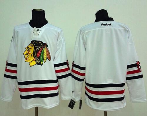 Blackhawks Blank White 2015 Winter Classic Stitched Jersey