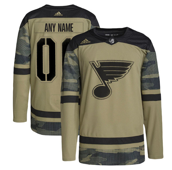St. Louis Blues Active Player Custom 2022 Camo Military Appreciation Night Stitched Jersey
