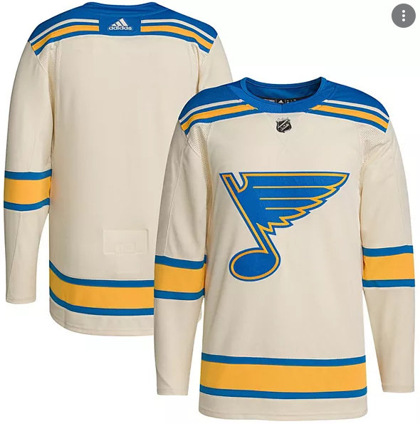 St. Louis Blues Blank Cream 2022 Winter Classic Stitched Jersey