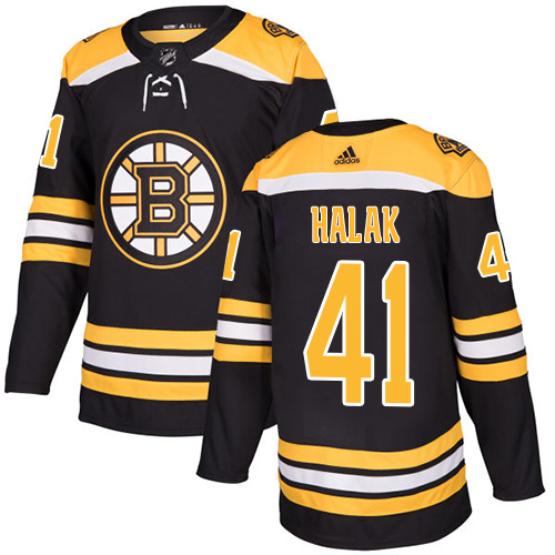 Boston Bruins #41 Jaroslav Halak Black Stitched Jersey
