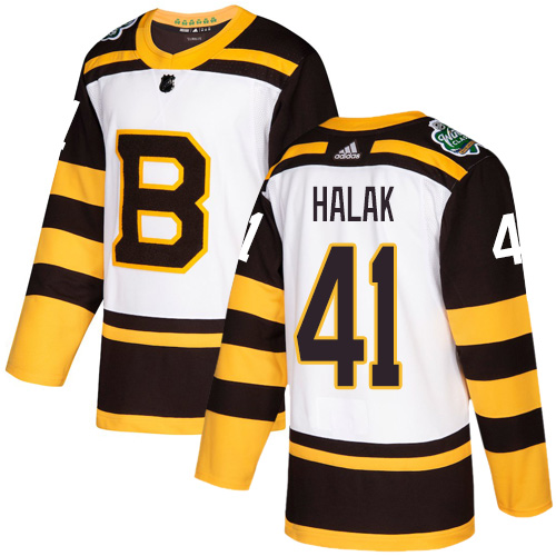 Boston Bruins #41 Jaroslav Halak White 2019 Classic Stitched Jersey
