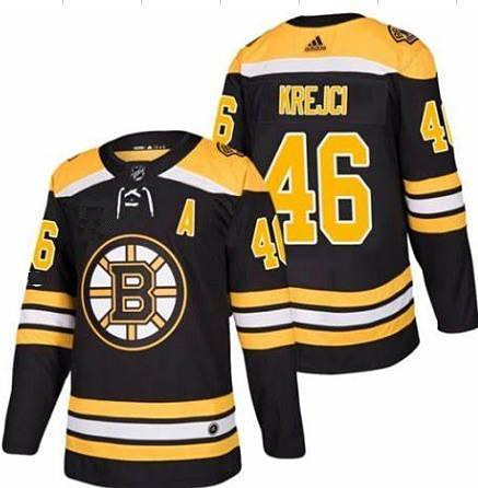 Boston Bruins #46 David Krejci Black With A Patch Stitched Adidas Jersey