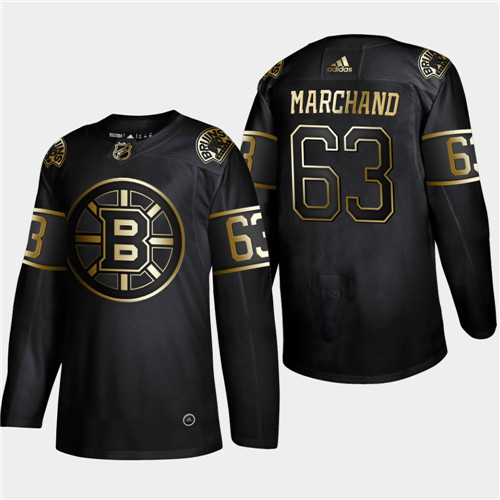 Boston Bruins #63 Brad Marchand Black Golden Edition Stitched Jersey