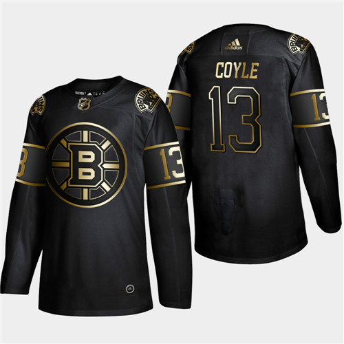 Boston Bruins #13 Charlie Coyle Black Golden Edition Stitched Jersey