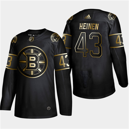 Boston Bruins #43 Danton Heinen Black Golden Edition Stitched Jersey