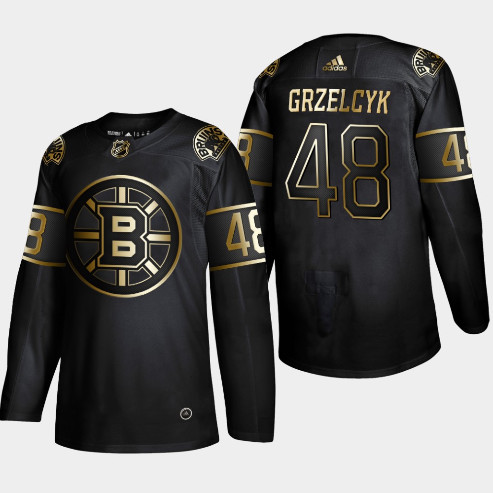Boston Bruins #48 Matt Grzelcyk Black Golden Edition Stitched Jersey