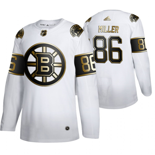 Boston Bruins #86 Kevan Miller White Golden Edition Stitched Jersey