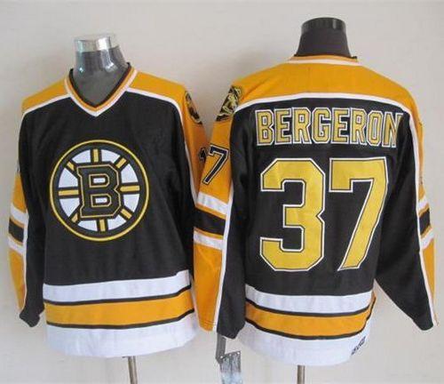Bruins #37 Patrice Bergeron Black CCM Throwback New Stitched Jersey
