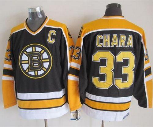 Bruins #33 Zdeno Chara Black CCM Throwback New Stitched Jersey