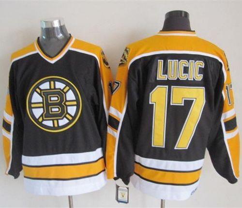 Bruins #17 Milan Lucic Black CCM Throwback New Stitched Jersey