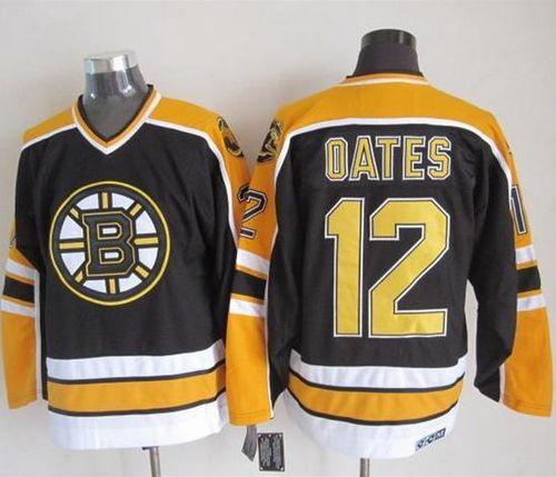 Bruins #12 Adam Oates Black CCM Throwback New Stitched Jersey