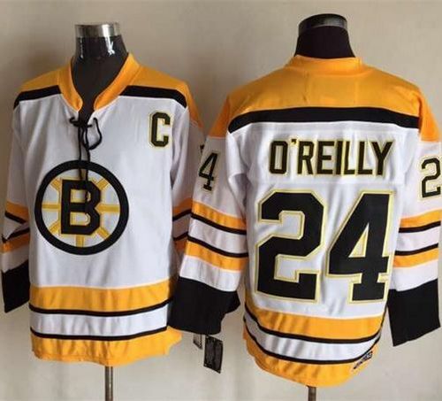 Bruins #24 Terry O'Reilly White CCM Throwback Stitched Jersey