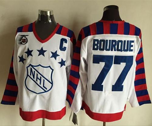 Bruins #77 Ray Bourque White All Star CCM Throwback 75TH Stitched Jersey