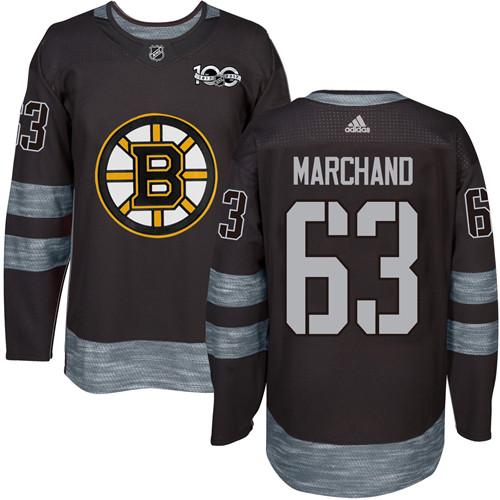 Bruins #63 Brad Marchand Black 1917-2017 100th Anniversary Stitched Jersey