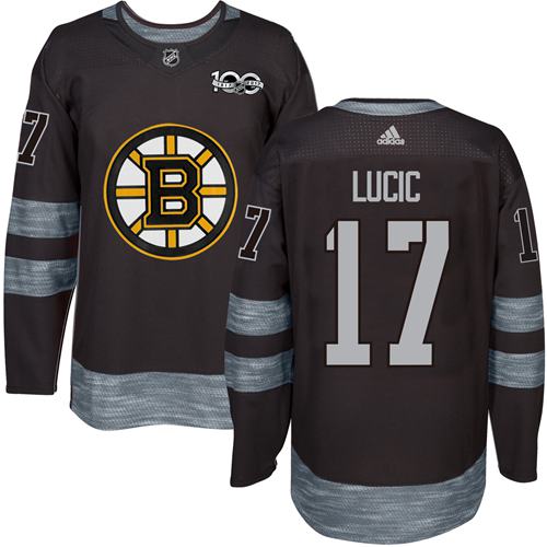 Bruins #17 Milan Lucic Black 1917-2017 100th Anniversary Stitched Jersey