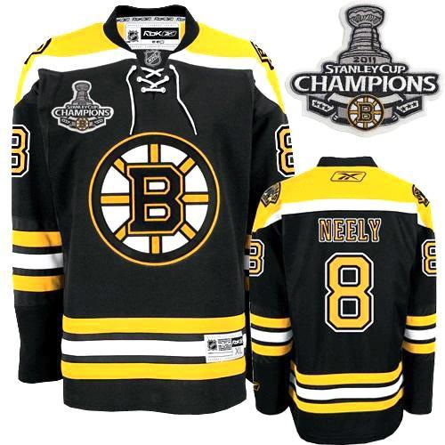 Bruins 2011 Stanley Cup Champions Patch #8 Cam Neely Black Stitched Jersey